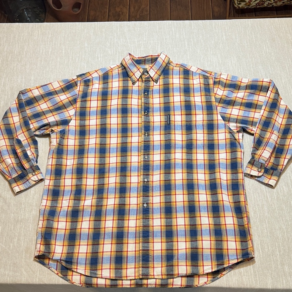 Abercrombie & Fitch “The Big Shirt” Blue and Orange Plaid Shirt